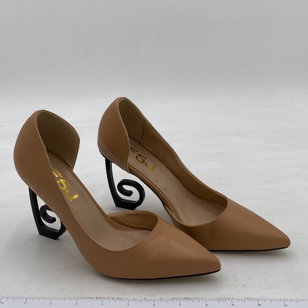 Fsj Comfort Pointed Toe Pumps For Women Black High Heel Dorsay Slip On Party Pro View 4